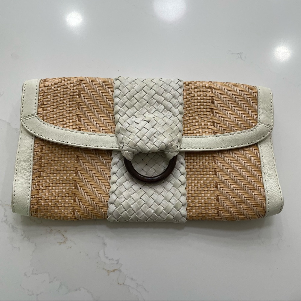 Cole Haan Tan and White Woven Clutch - Picture 11 of 11